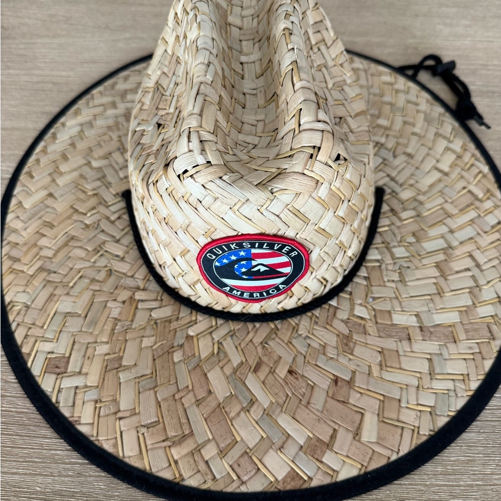 Quiksilver Woven Straw Hat with Black Trim